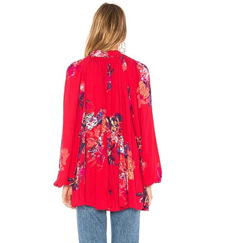 Free People Meadow Lark Blouse in Red - Picture 5 of 7